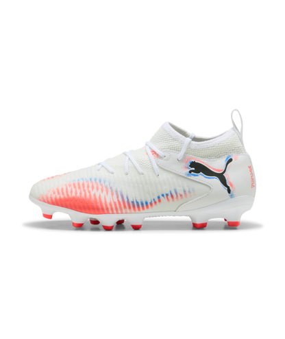 PUMA Future 8 Match FG/AG Jr - White/Black/Glowing Red Youth Footwear - Third Coast Soccer
