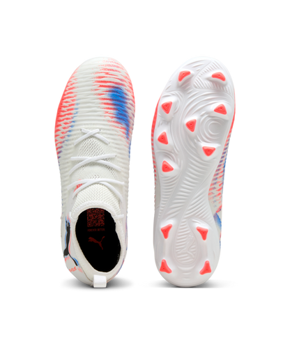 PUMA Future 8 Match FG/AG Jr - White/Black/Glowing Red Youth Footwear - Third Coast Soccer