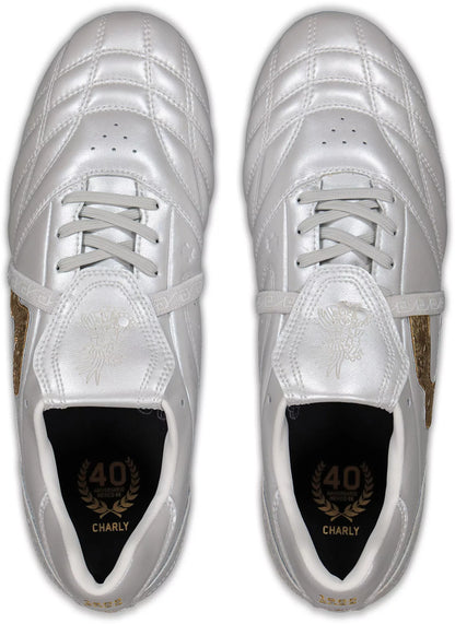 CHARLY Legendario 26 PFX FG - White/Gold Mens Footwear - Third Coast Soccer