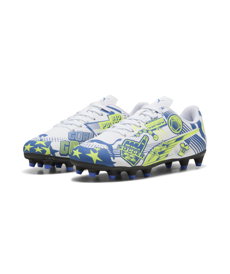 PUMA ULTRA CP LEGACY FG/AG JR - White/Lake Blue/Yellow Alert Youth Footwear White Youth 8 - Third Coast Soccer