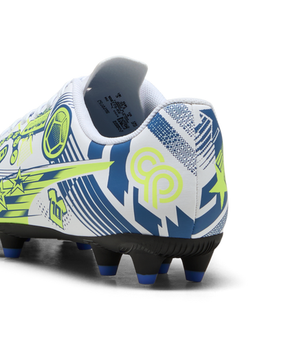 PUMA ULTRA CP LEGACY FG/AG JR - White/Lake Blue/Yellow Alert Youth Footwear - Third Coast Soccer