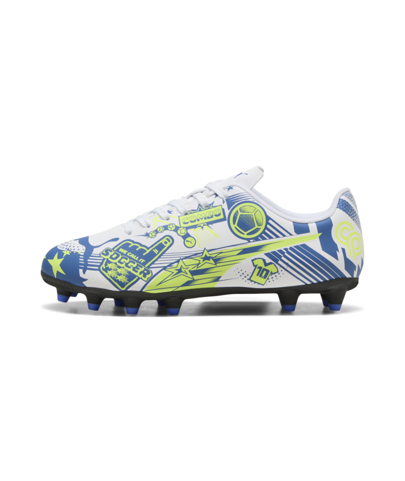 PUMA ULTRA CP LEGACY FG/AG JR - White/Lake Blue/Yellow Alert Youth Footwear - Third Coast Soccer