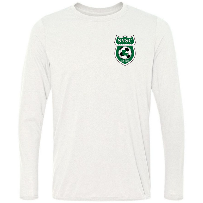 SYSC L/S Tee - Black - White - Sport Grey Slidell Youth Soccer Club White Womens Small - Third Coast Soccer