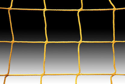 KWIKGOAL Soccer Net - 8H x 24W x 3D x 8 1/2B, 120mm mesh, Solid Braid Knotless Nets Yellow - Third Coast Soccer