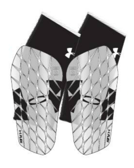 UA Amour Flex Pro Shinguard - Metallic Silver/Black Adult Shinguards Small Metallic Silver/Black - Third Coast Soccer