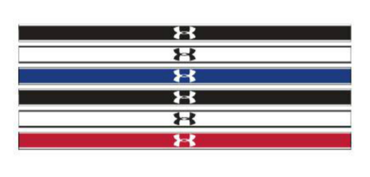 UA Mini Headband 6-Pack Player Accessories Red/Black/White  - Third Coast Soccer