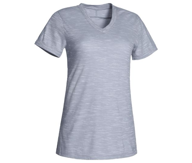 Under Armour Womens Stadium Flow Tee - True Gray Heather/Steel Training Wear Grey Womens Extra Small - Third Coast Soccer
