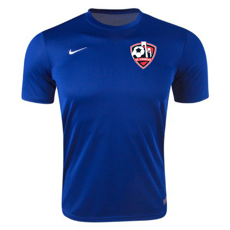 Nike SCSL Youth Recreational Tiempo Jersey St. Charles Soccer Club Rec Gameroyal/White Youth Large - Third Coast Soccer