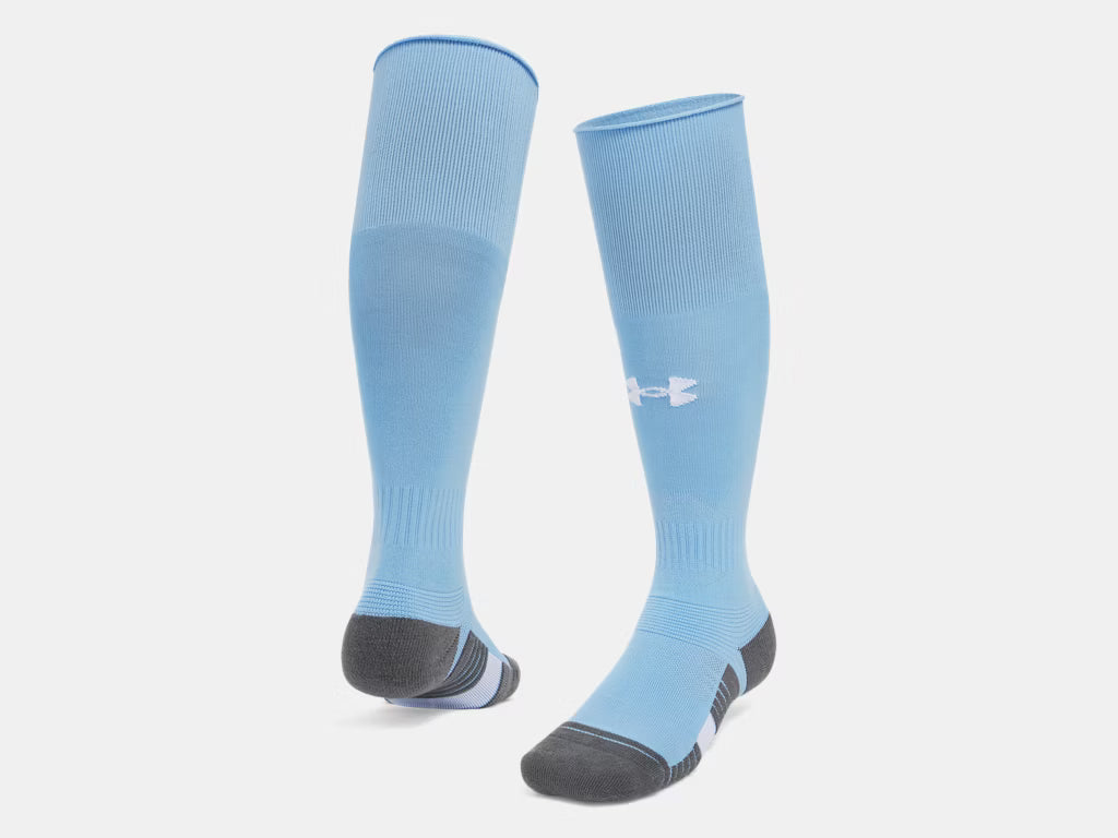 UA PVHS Soccer OTC Sock Prairieville High School Carolina Blue/White Medium - Third Coast Soccer
