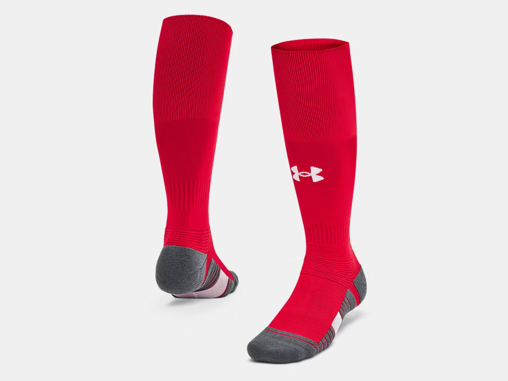 UA Magnetico OTC Socks Socks Red/White Small - Third Coast Soccer
