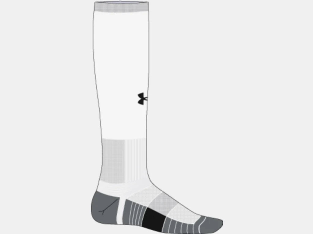 UA Dunham OTC Sock Dunham White Medium - Third Coast Soccer