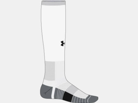 UA Dunham OTC Sock Dunham White Medium - Third Coast Soccer