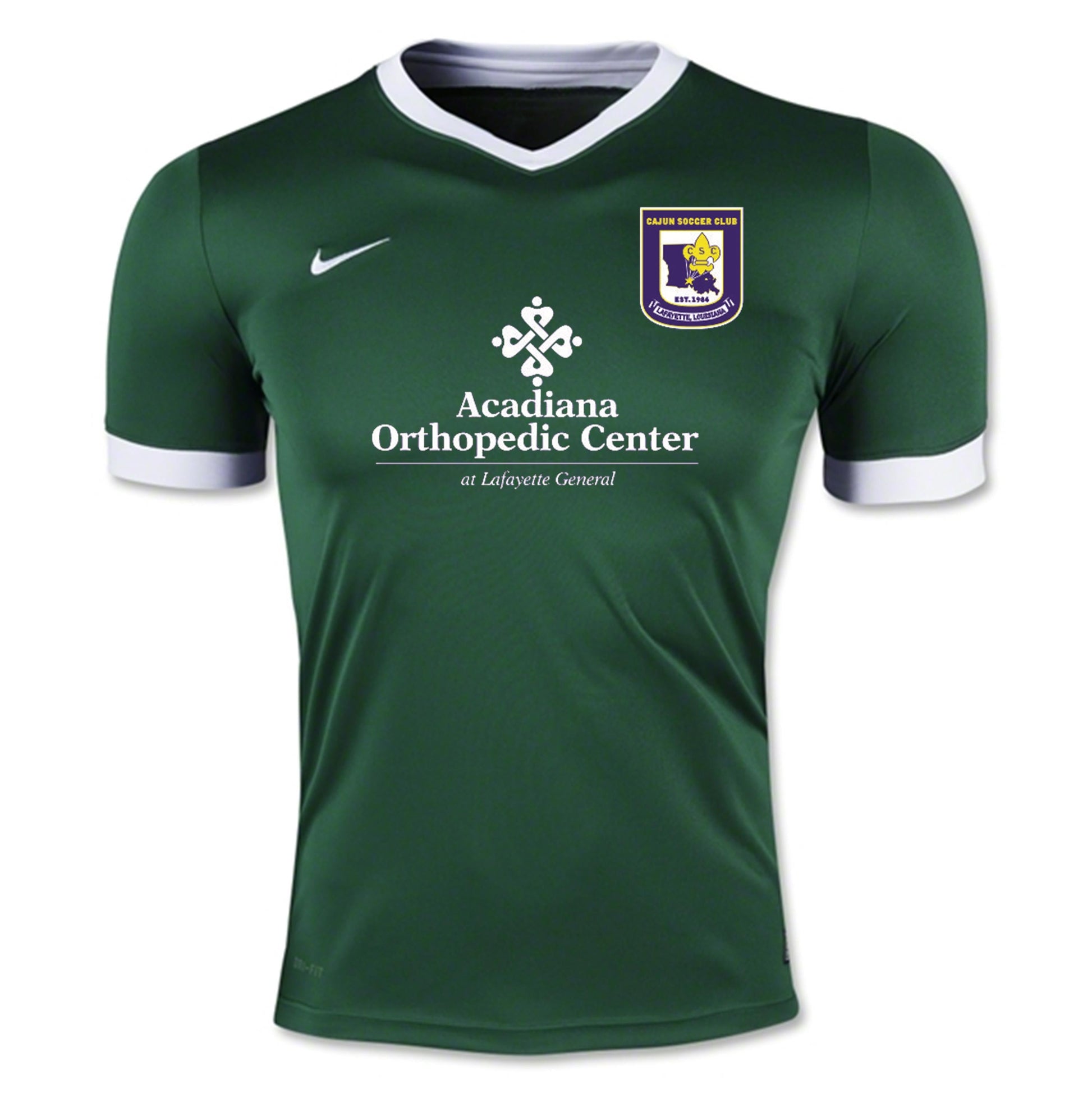 Nike CSC Youth Striker IV Jersey Cajun Soccer Club Green/White Youth Medium - Third Coast Soccer