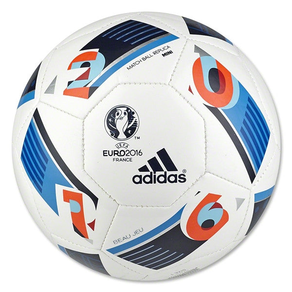 adidas Euro 2016 Mini Ball - White/Bright Blue/Night Indigo Balls   - Third Coast Soccer