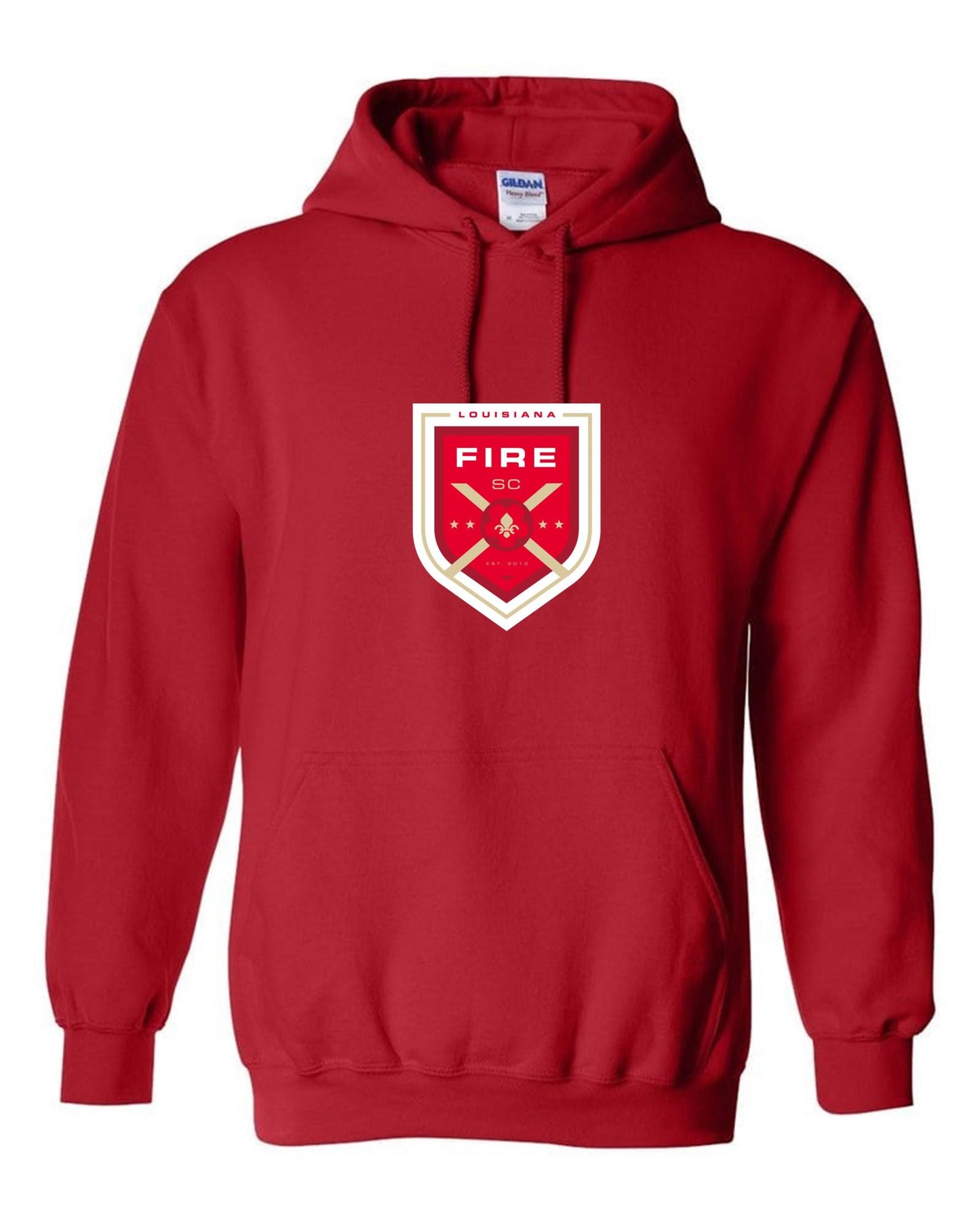 Louisiana Fire FC Shield Hoody - Navy and Red Louisiana Fire Spiritwear Red Mens Xx-Large - Third Coast Soccer