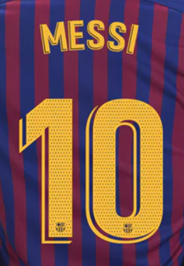 BARCELONA NAME AND NUMBER SET Replica Hero Printing Youth Messi 10 - Third Coast Soccer