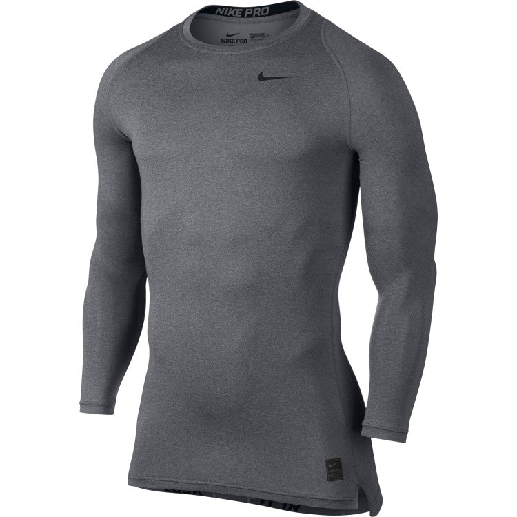Nike Pro Cool Compression Long Sleeve Top Training Wear Carbon Heather/Black Mens Medium - Third Coast Soccer
