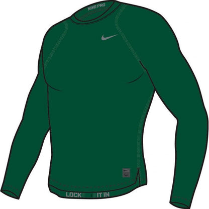 Nike Pro Cool Compression Long Sleeve Top Training Wear Gorge Green/Cool Grey Mens X-Large - Third Coast Soccer