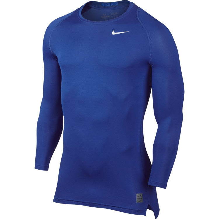 Nike Pro Cool Compression Long Sleeve Top Training Wear Game Royal/Cool Grey Mens Large - Third Coast Soccer