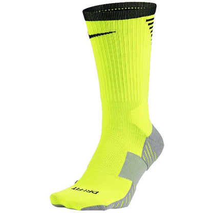 Nike Dry Squad Crew Sock Socks Volt/Wolf Grey/Black Small (5-7, 8-9, Etc.) - Third Coast Soccer