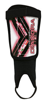 Diadora Forza Softshell Shinguard Youth Shinguards Black/White/Red XXSmall - Third Coast Soccer