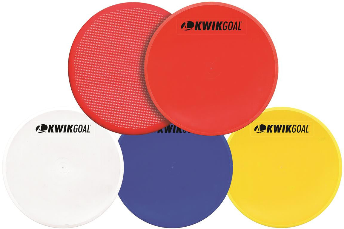 KwikGoal Flat Round Markers (Pack of 10) Field Equipment Yellow  - Third Coast Soccer