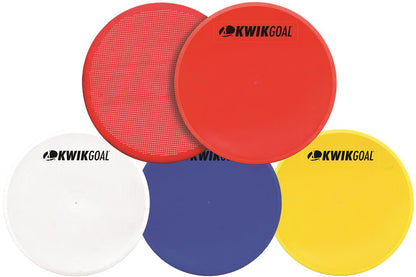 KwikGoal Flat Round Markers (Pack of 10) Field Equipment Yellow  - Third Coast Soccer