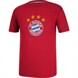 adidas Bayern Munich Crest Tee Club Replica Red Mens Small - Third Coast Soccer