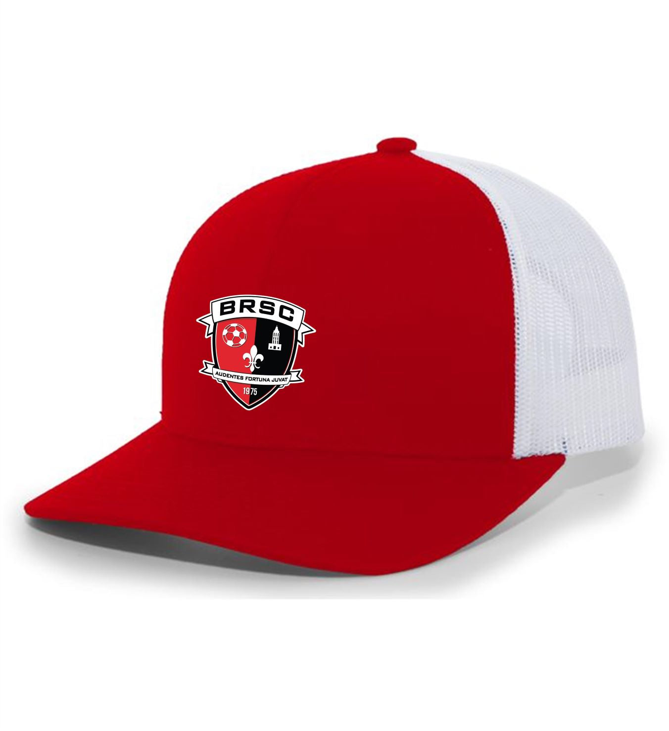 TCS BRSC Trucker Hat - Leather or Full Color Patch BRSC Spiritwear Red/White Leather Patch - Third Coast Soccer