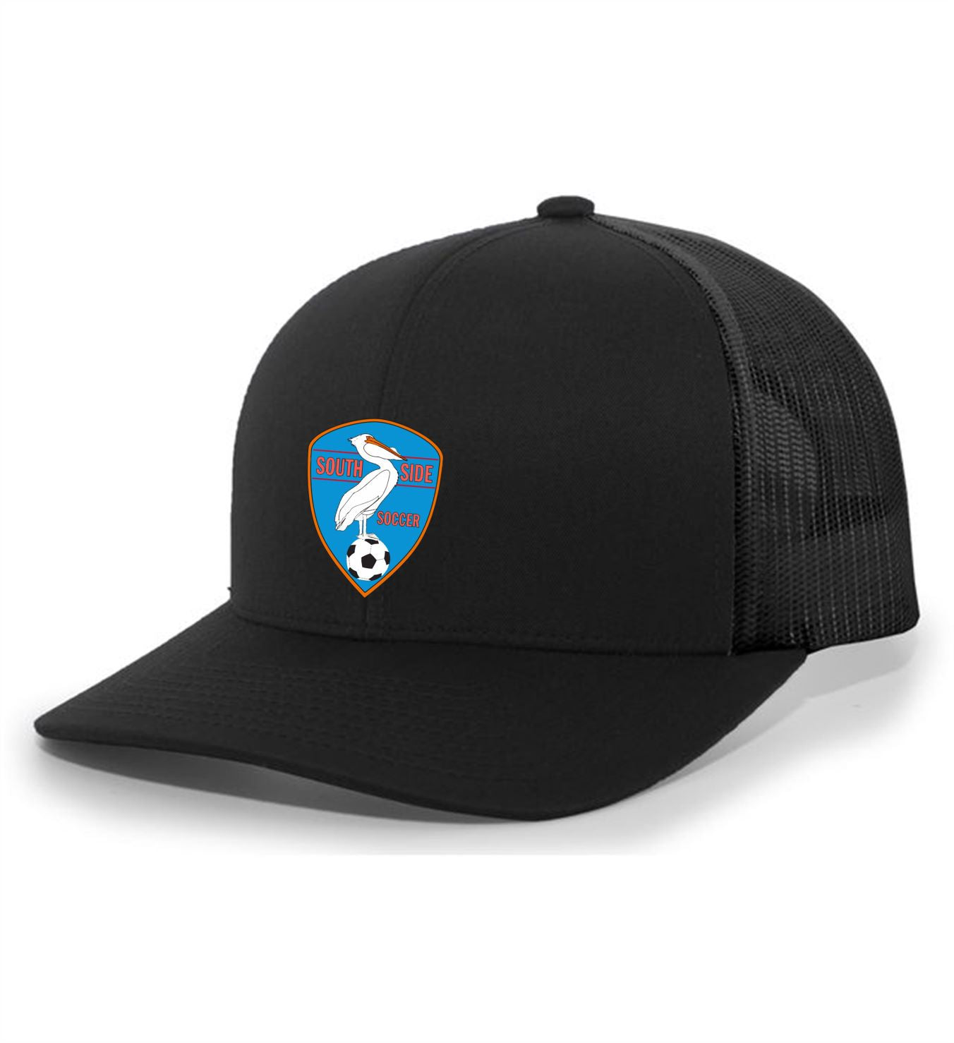 TCS Southside Trucker Hat SYS Spiritwear Black/Black Full Color Patch - Third Coast Soccer