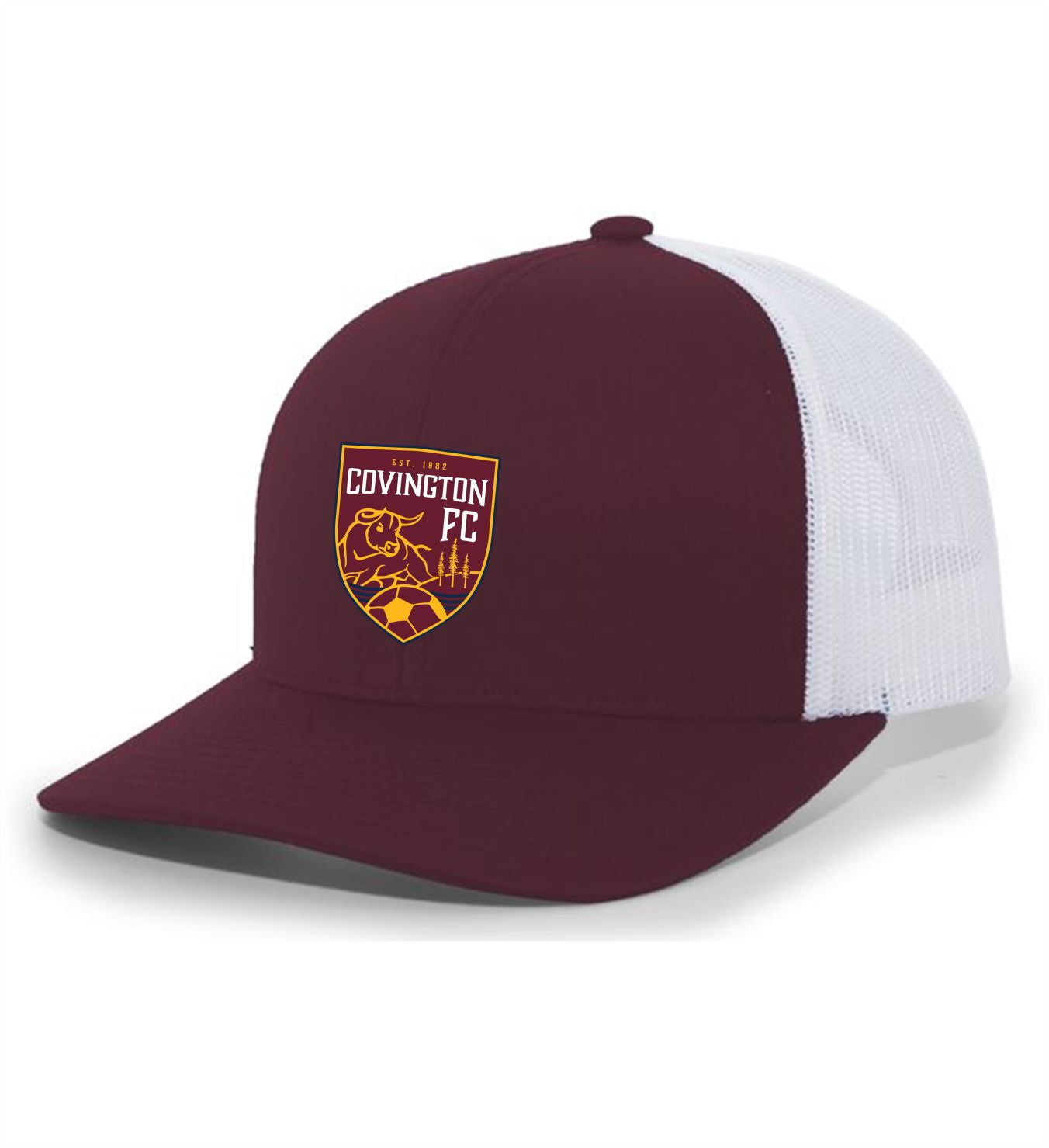 TCS CYSA TRUCKER HAT CYSA Spiritwear Maroon/White Full Color Patch - Third Coast Soccer
