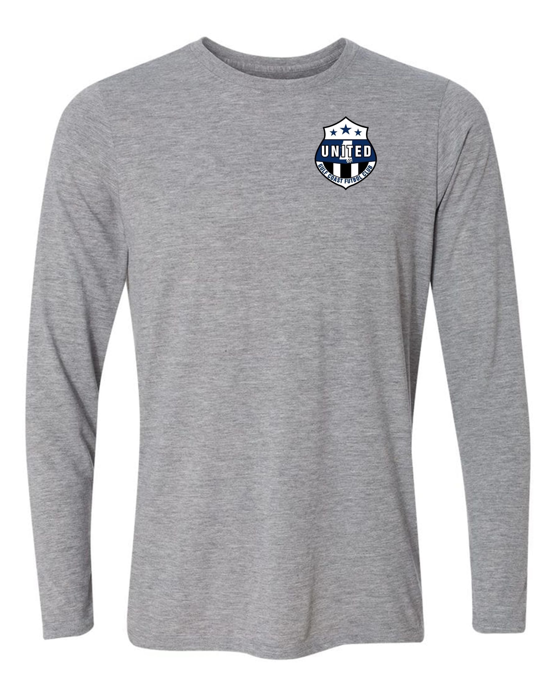 Gulf Coast United LS T-shirt - Royal or Sport Grey Gulf Coast United Spiritwear Sport Grey Womens Medium - Third Coast Soccer