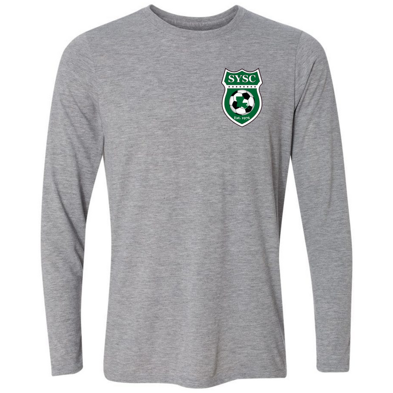 SYSC L/S Tee - Black - White - Sport Grey Slidell Youth Soccer Club Sport Grey Womens Extra Small - Third Coast Soccer