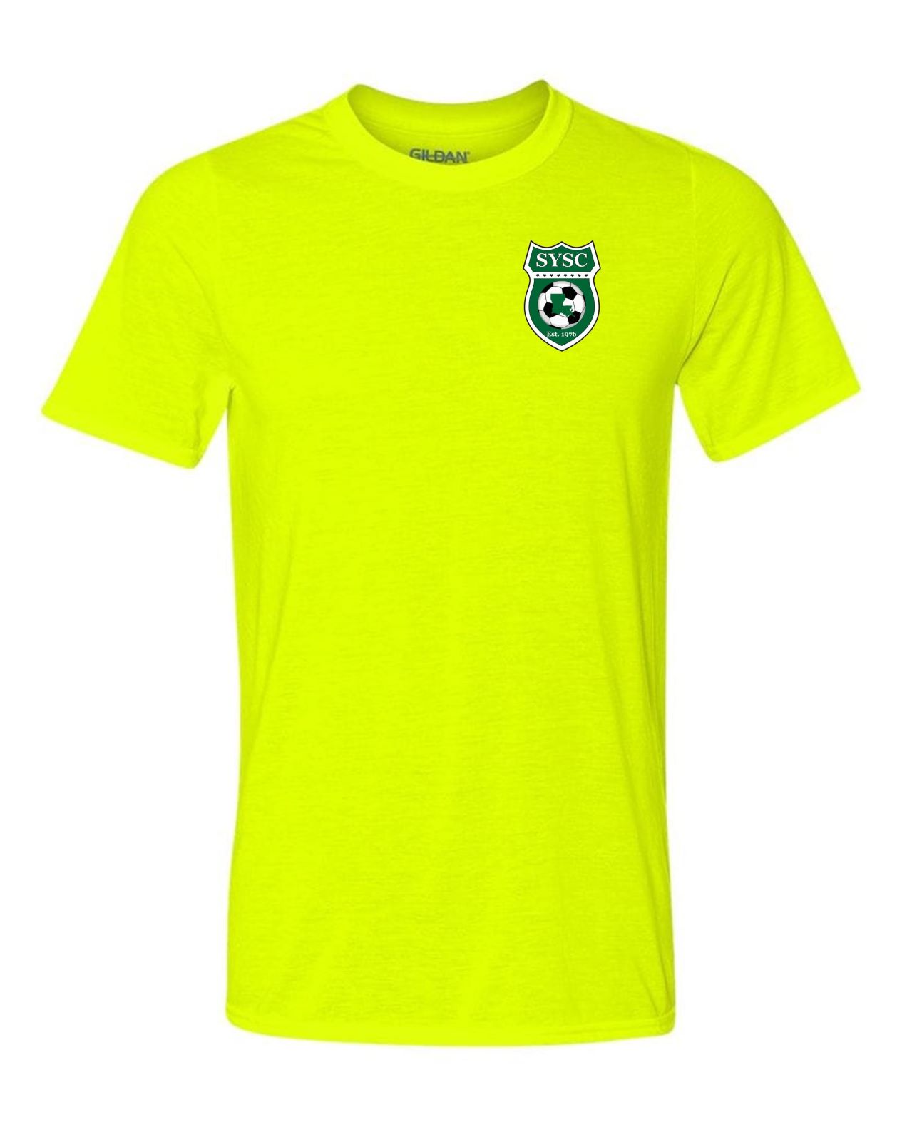 SYSC S/S Tee - Black - Sport Grey - White Slidell Youth Soccer Club Safety Green Youth Small - Third Coast Soccer
