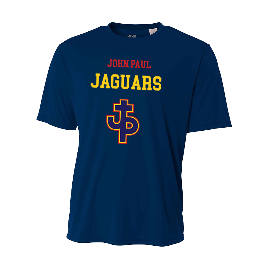 A4 PJP Men's Short-Sleeve Performance Crew - Red Or Navy Pope John Paul Mens 2Xl Navy - Third Coast Soccer