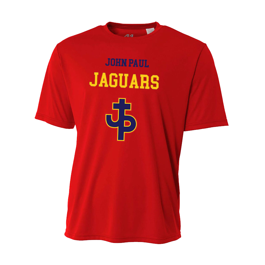 A4 PJP Men's Short-Sleeve Performance Crew - Red Or Navy Pope John Paul Mens 3Xl Red - Third Coast Soccer