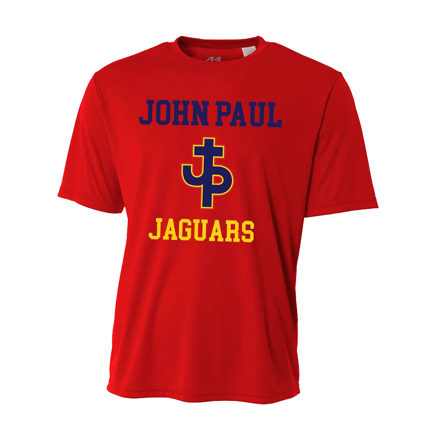 A4 PJP Men's Short-Sleeve Performance Crew - Red Or Navy Pope John Paul Mens 3Xl Navy - Third Coast Soccer