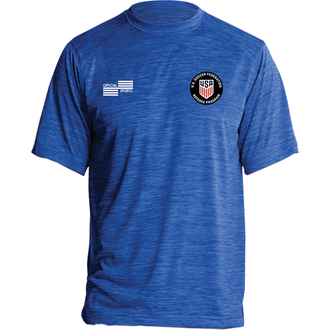 Official Sports USSF Heathered Training T-Shirt Referee Royal Blue Small - Third Coast Soccer