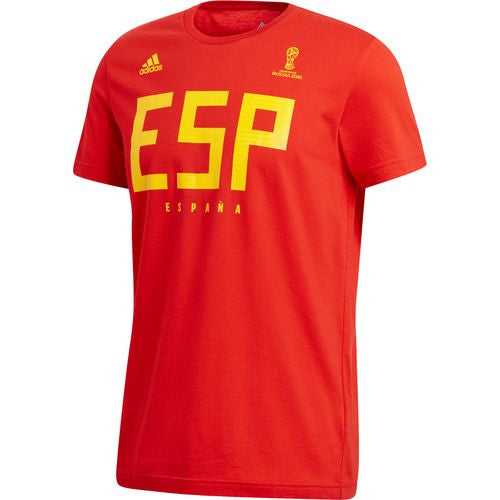 adidas Spain World Cup 2018 Tee International Replica Red/Gold Mens Small - Third Coast Soccer