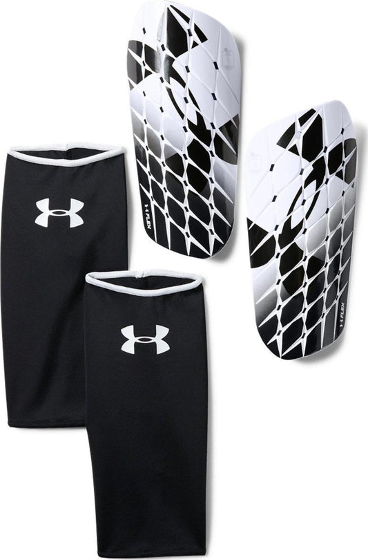 Under Armour Flex Pro Shin Guards - White/Black Adult Shinguards White/Black Small - Third Coast Soccer