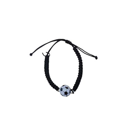 RPS Designs Flat, Adjustable Soccer Ball Bracelet Jewelry Black - Third Coast Soccer