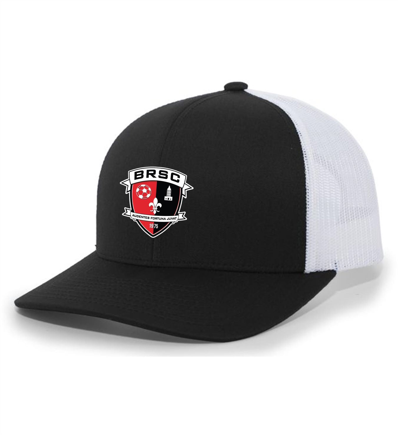 TCS BRSC Flexfit Premium Trucker Hat Hat Black/Black Full Color Patch - Third Coast Soccer