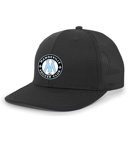 TCS MSC Flexfit Premium Trucker Hat MSC Spiritwear Black/Black Full Color Patch - Third Coast Soccer