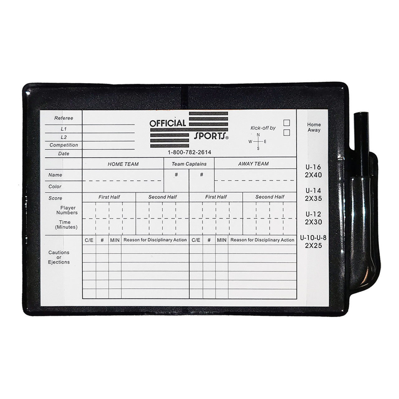 Official Sports Data Wallet with Pencil Referee Accessories   - Third Coast Soccer