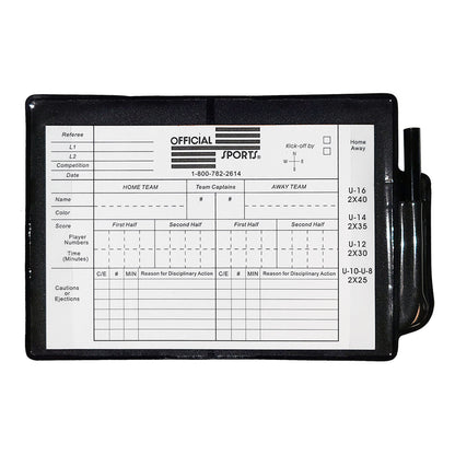 Official Sports Data Wallet with Pencil Referee Accessories   - Third Coast Soccer