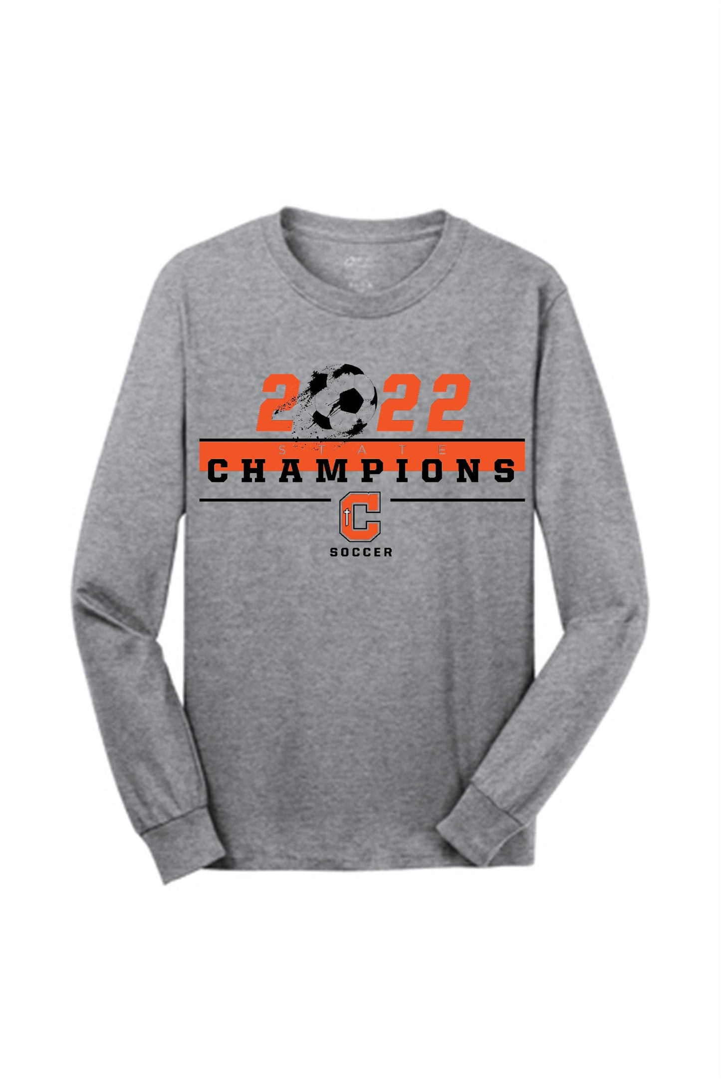 Catholic High 2022 State Championship LS Tee Training Wear Mens Medium Grey - Third Coast Soccer