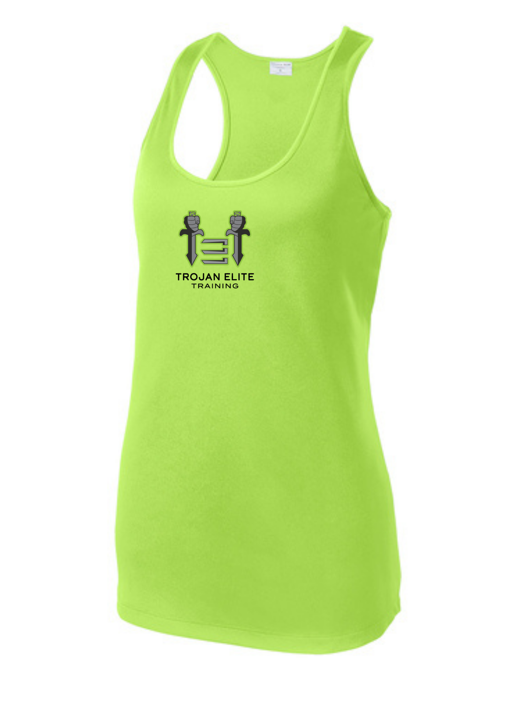 Sport-Tek Trojan Elite Womens Racer Tank Trojan Elite Training Lime Shock Womens Large - Third Coast Soccer