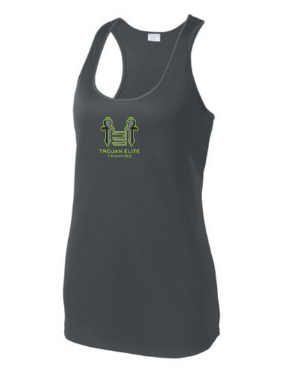 Sport-Tek Trojan Elite Womens Racer Tank Trojan Elite Training Iron Grey Womens Large - Third Coast Soccer