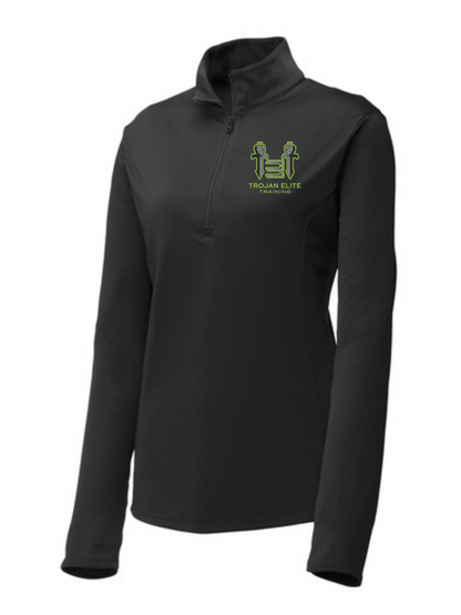 Sport-Tek Trojan Elite Womens Quarter-Zip Pullover Training Wear Black Womens Small - Third Coast Soccer