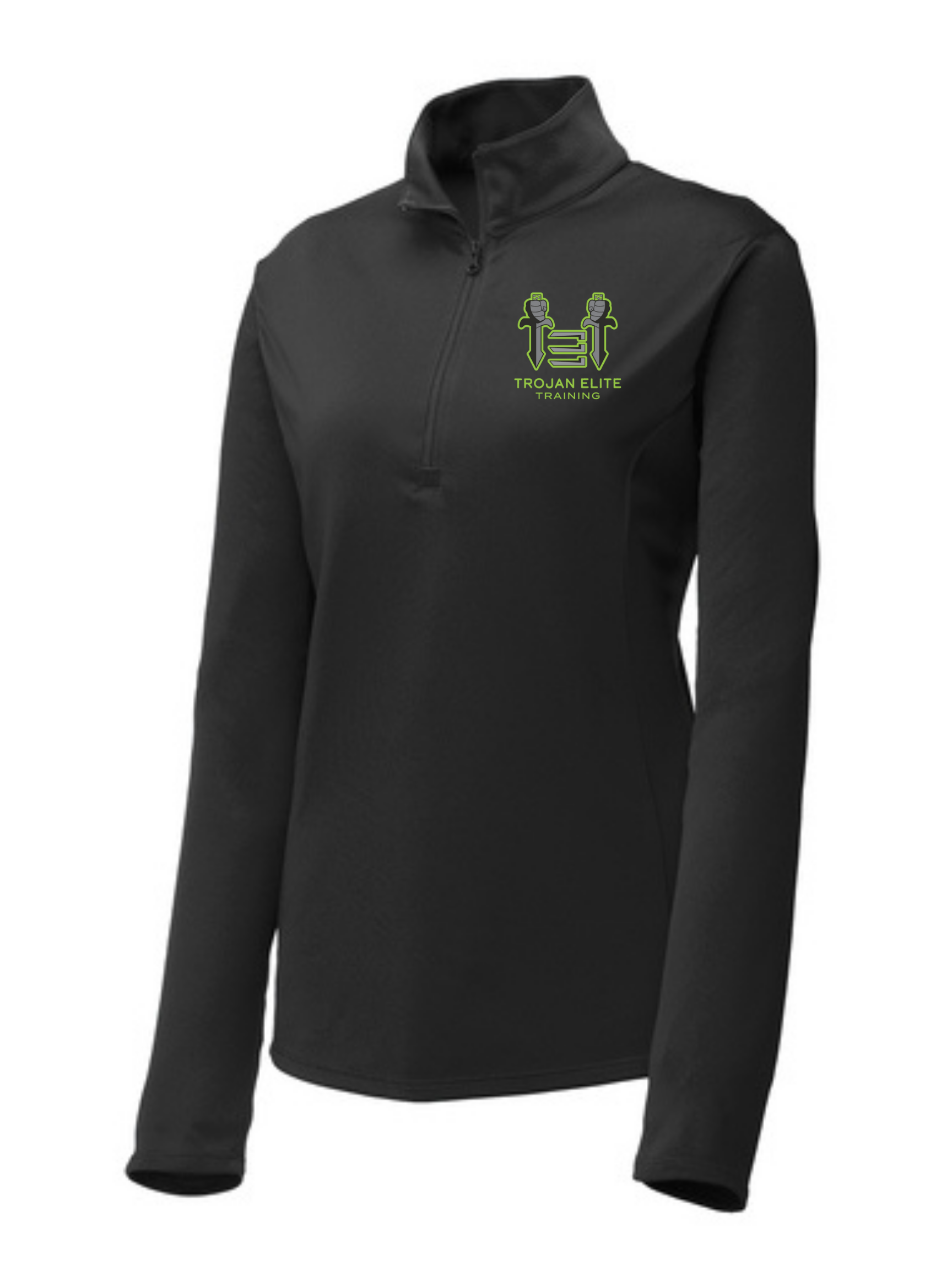 Sport-Tek Trojan Elite Womens Quarter-Zip Pullover Training Wear Black Womens Medium - Third Coast Soccer
